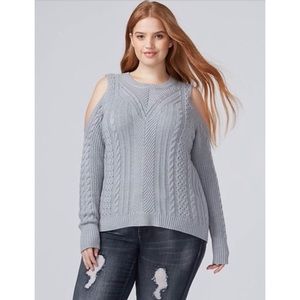 Cold Shoulder Cable Knit Sweater